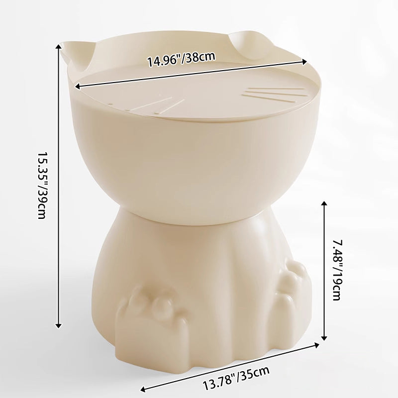 Contemporary Creative Cat Design PP Side Table With Hidden Storage For Living Room And Bedroom